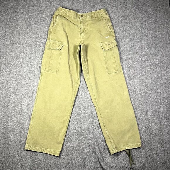 Nike SB Kearny Cargo Pants Olive Green Rip Stop Loose Fit Size 30 M A: 28x29